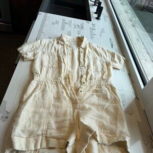 back beat co. linen short coveralls -size small